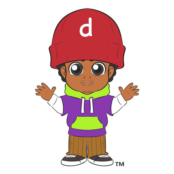 colorized drawing of a young boy a hoodie and beanie hat
