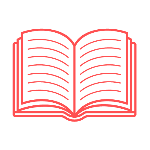 simple orange vector outline of an open book