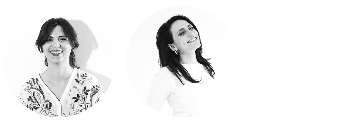 2 portraits of women smiling